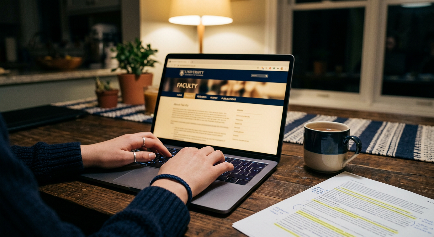 A draft email open on a laptop beside a printed research paper