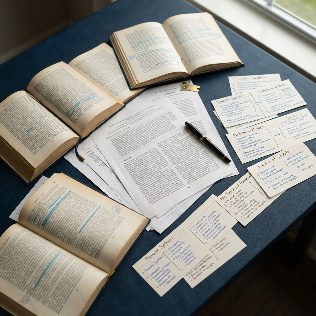 Structuring a literature review by theme rather than by source